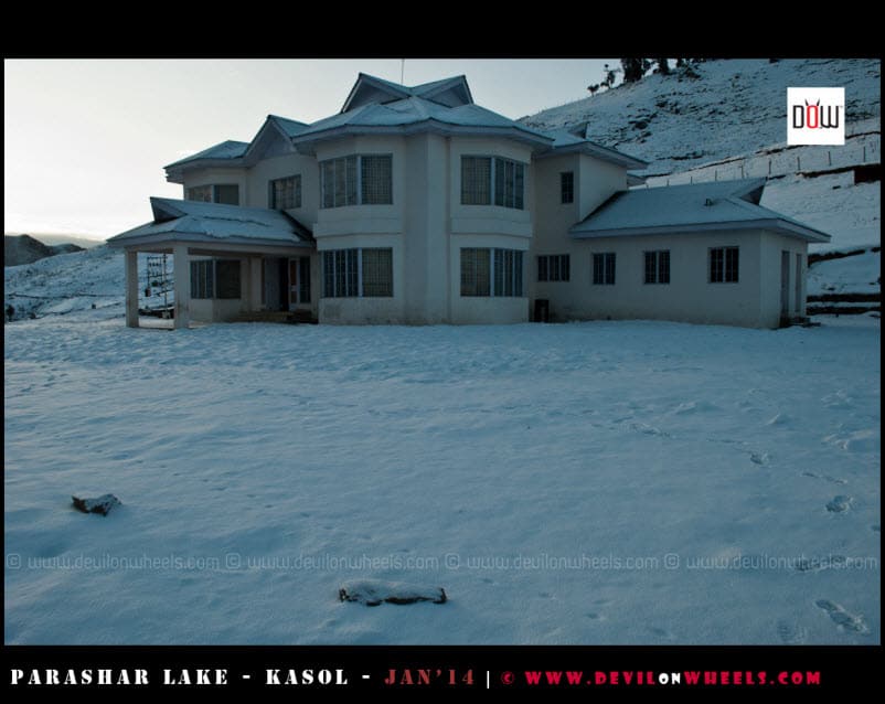 Surrounded with Snow - The PWD Rest House Prashar Lake