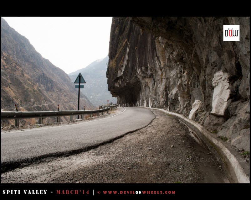 Famous Mountain Carved roads of Tranda in Kinnaur at NH-22