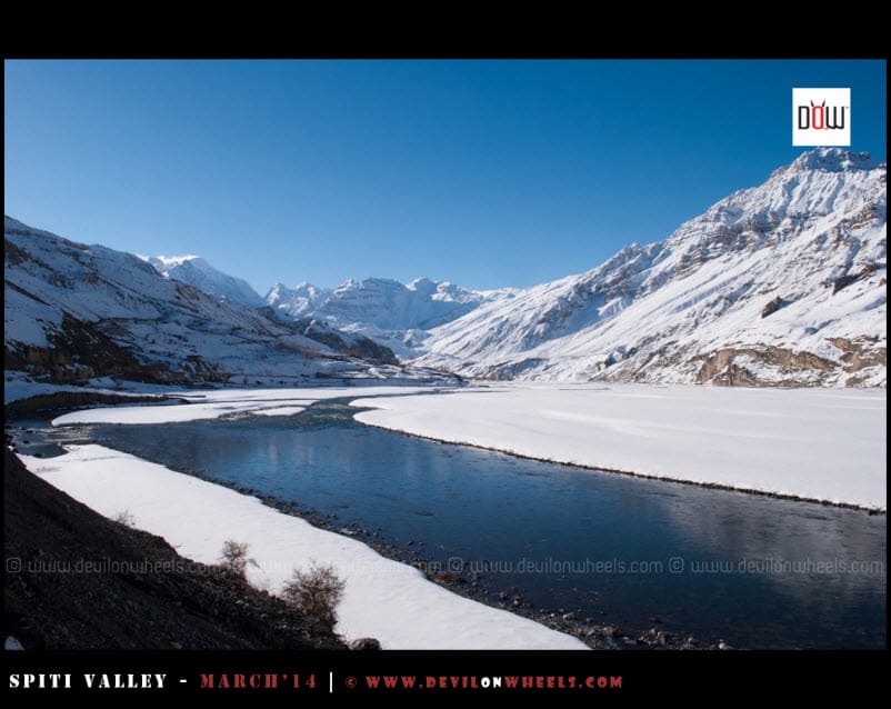 The Frozen view of Manirang Pass Range in Spiti Valley