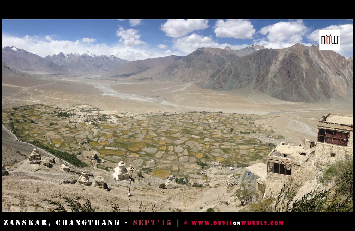 Aerial view of Stongde in Zanskar Valley