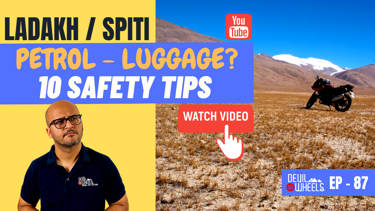 How to safely carry luggage or extra fuel on Spiti or Ladakh Bike Ride? [10 Safety Tips]